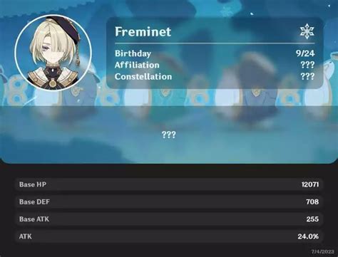 how old is freminet|Genshin Impact characters: ages, heights, birthdays, and bios